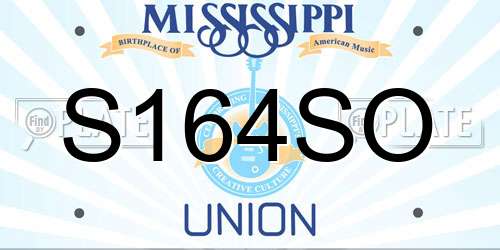 S164SO Mississippi License Plate
