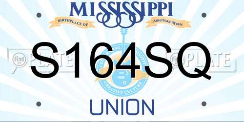 S164SQ Mississippi License Plate