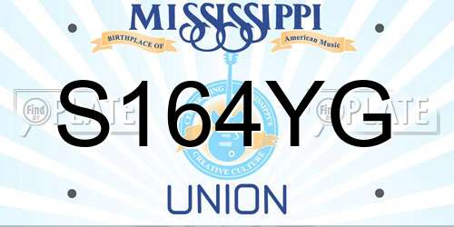 S164YG Mississippi License Plate
