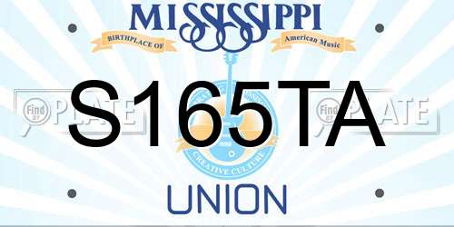 S165TA Mississippi License Plate