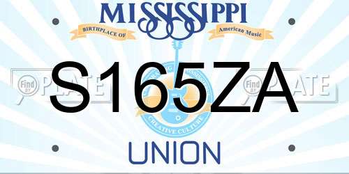 S165ZA Mississippi License Plate