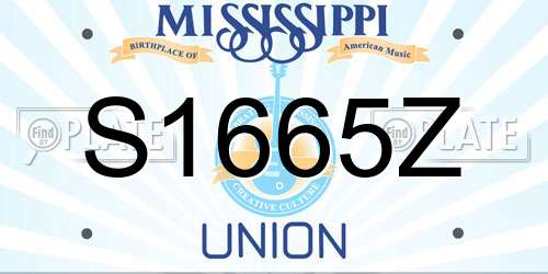 S1665Z Mississippi License Plate