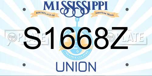 S1668Z Mississippi License Plate