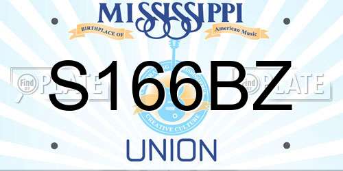 S166BZ Mississippi License Plate