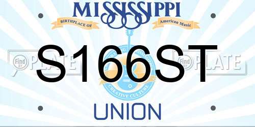 S166ST Mississippi License Plate