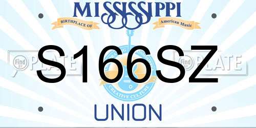 S166SZ Mississippi License Plate
