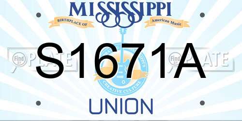 S1671A Mississippi License Plate