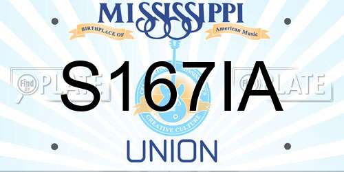 S167IA Mississippi License Plate