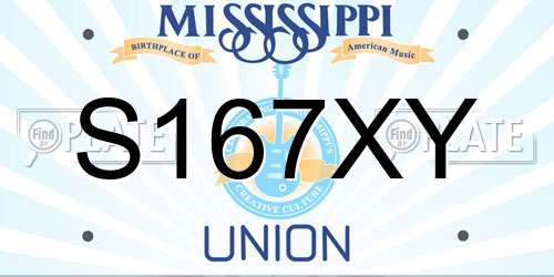 S167XY Mississippi License Plate