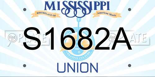 S1682A Mississippi License Plate