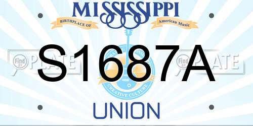 S1687A Mississippi License Plate