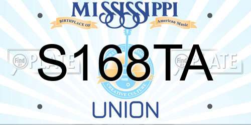 S168TA Mississippi License Plate