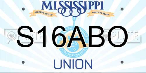 S16ABO Mississippi License Plate