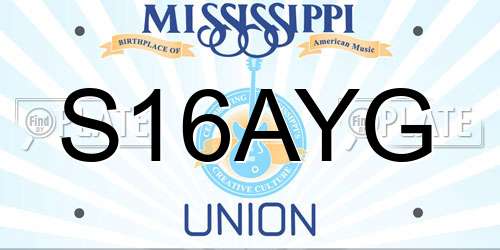 S16AYG Mississippi License Plate
