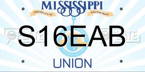 S16EAB Mississippi License Plate