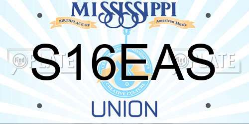 S16EAS Mississippi License Plate