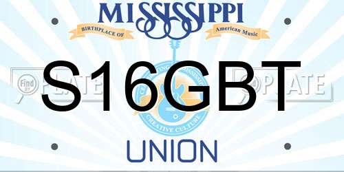 S16GBT Mississippi License Plate
