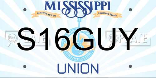 S16GUY Mississippi License Plate