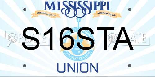 S16STA Mississippi License Plate