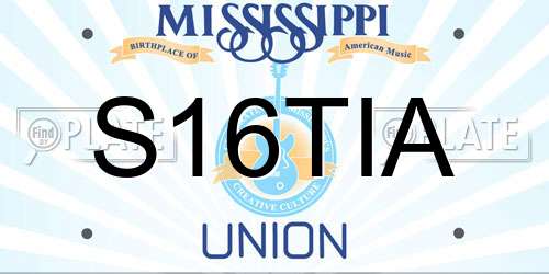 S16TIA Mississippi License Plate