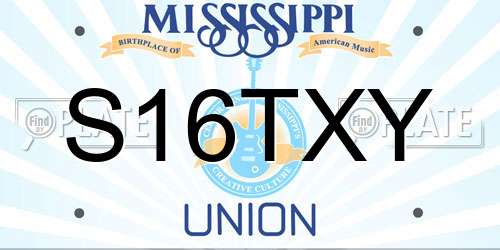 S16TXY Mississippi License Plate
