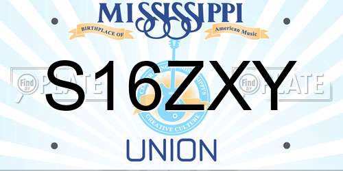S16ZXY Mississippi License Plate