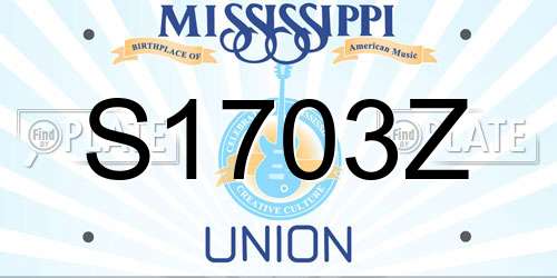 S1703Z Mississippi License Plate