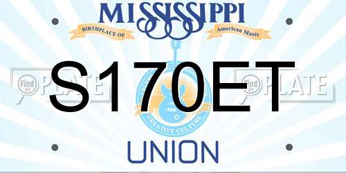 S170ET Mississippi License Plate