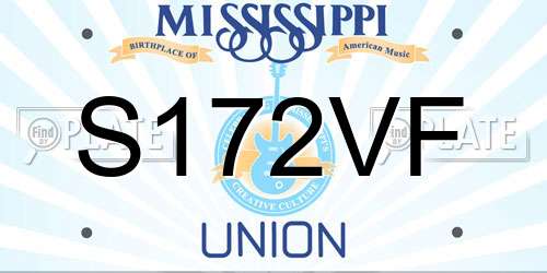 S172VF Mississippi License Plate