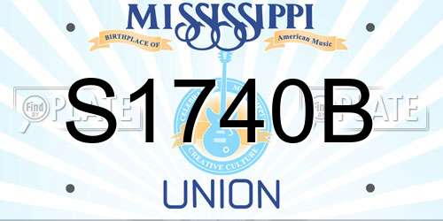 S1740B Mississippi License Plate