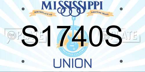 S1740S Mississippi License Plate