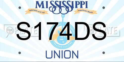 S174DS Mississippi License Plate