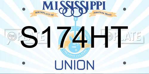 S174HT Mississippi License Plate