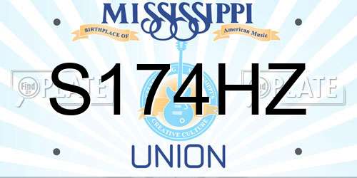 S174HZ Mississippi License Plate