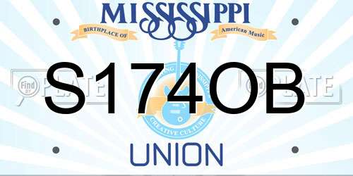 S174OB Mississippi License Plate