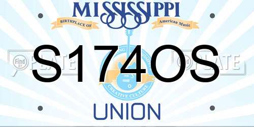 S174OS Mississippi License Plate