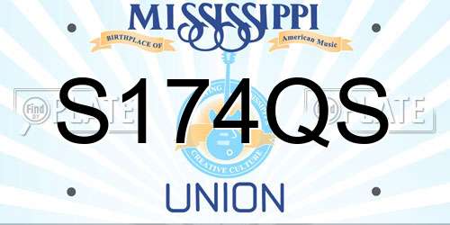 S174QS Mississippi License Plate