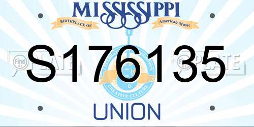 S176135 Mississippi License Plate
