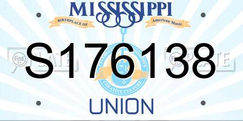 S176138 Mississippi License Plate