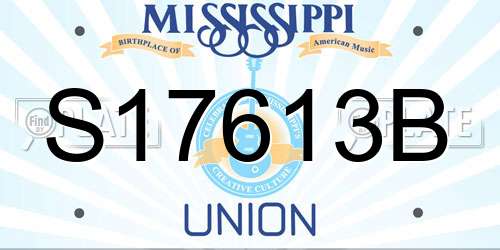 S17613B Mississippi License Plate