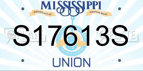 S17613S Mississippi License Plate