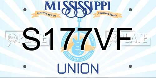 S177VF Mississippi License Plate