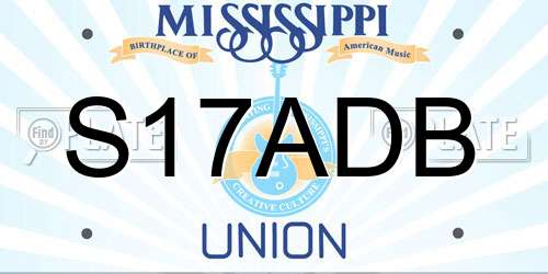S17ADB Mississippi License Plate
