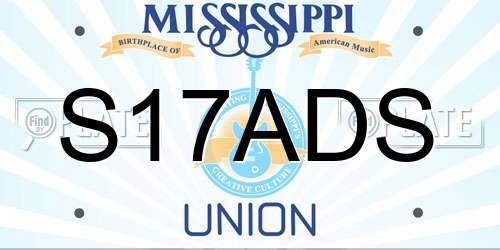 S17ADS Mississippi License Plate