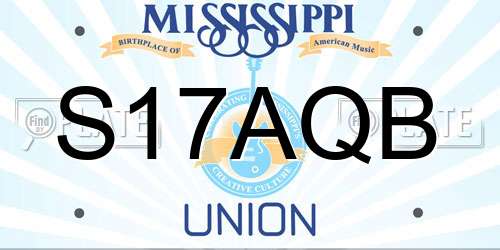 S17AQB Mississippi License Plate