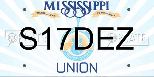 S17DEZ Mississippi License Plate