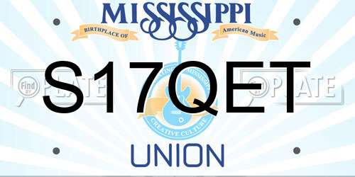 S17QET Mississippi License Plate