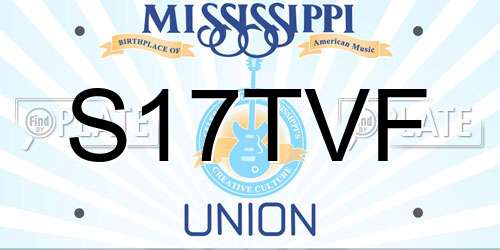 S17TVF Mississippi License Plate