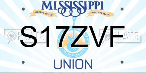 S17ZVF Mississippi License Plate