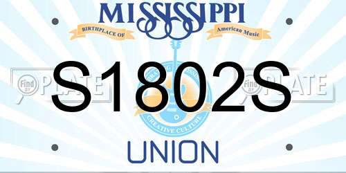 S1802S Mississippi License Plate